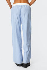 Erez Contrast Waist Striped Pants