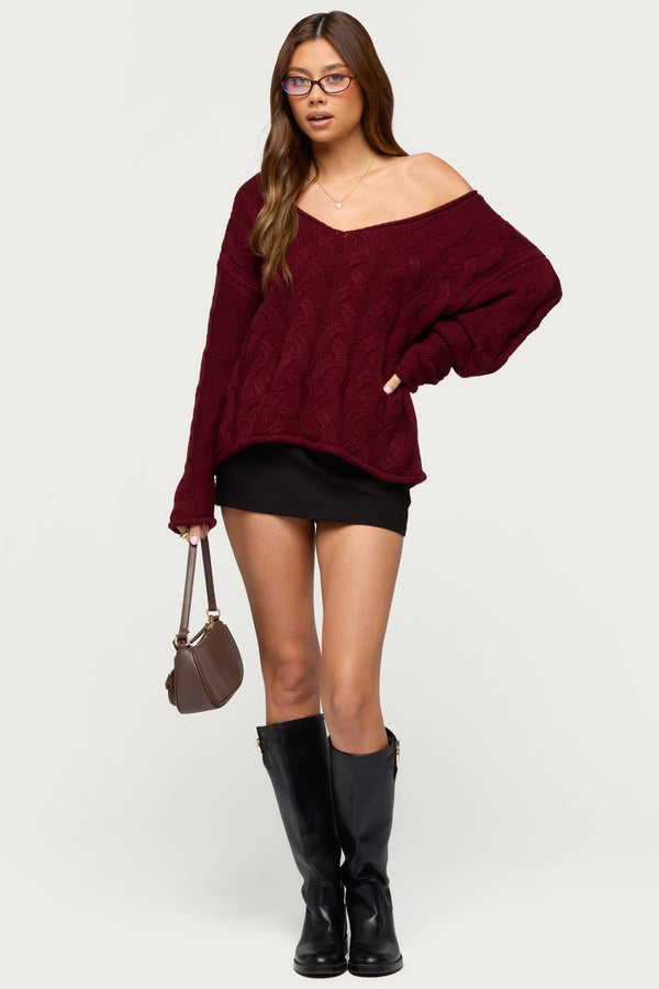 Inga Oversized Cable Knit Sweater