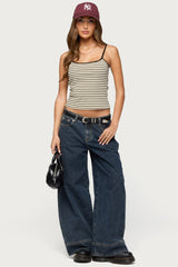 Gretta Striped Ribbed Tank  Top
