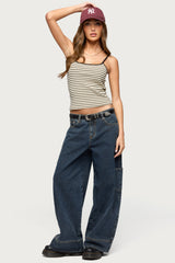 Gretta Striped Ribbed Tank  Top