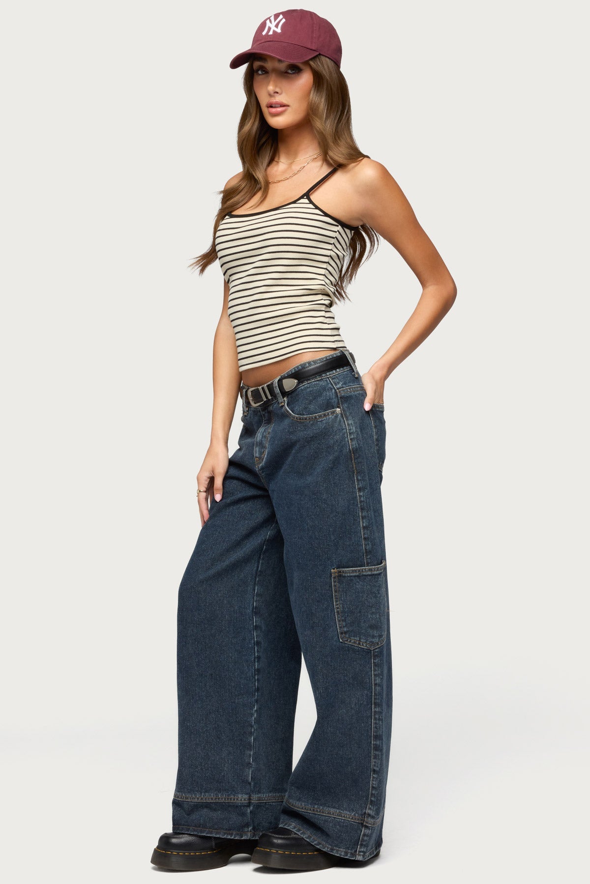 Gretta Striped Ribbed Tank  Top