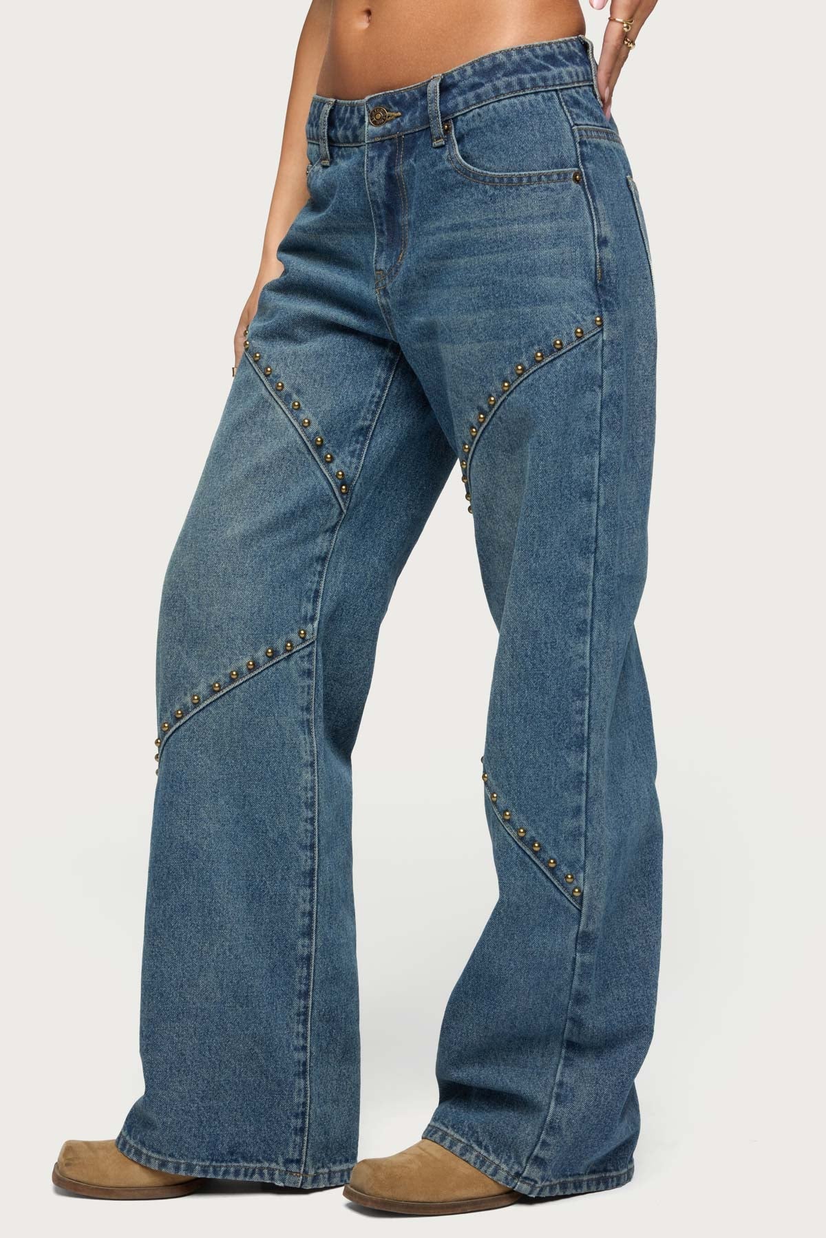 Charla Stud Low Rise Baggy Jeans
