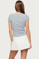 Kady Striped Henley T Shirt