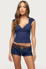 Katerine Embroidered Stripey Cotton Top