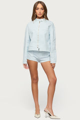 Myah Pinstripe Moto Jacket