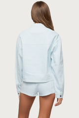 Myah Pinstripe Moto Jacket