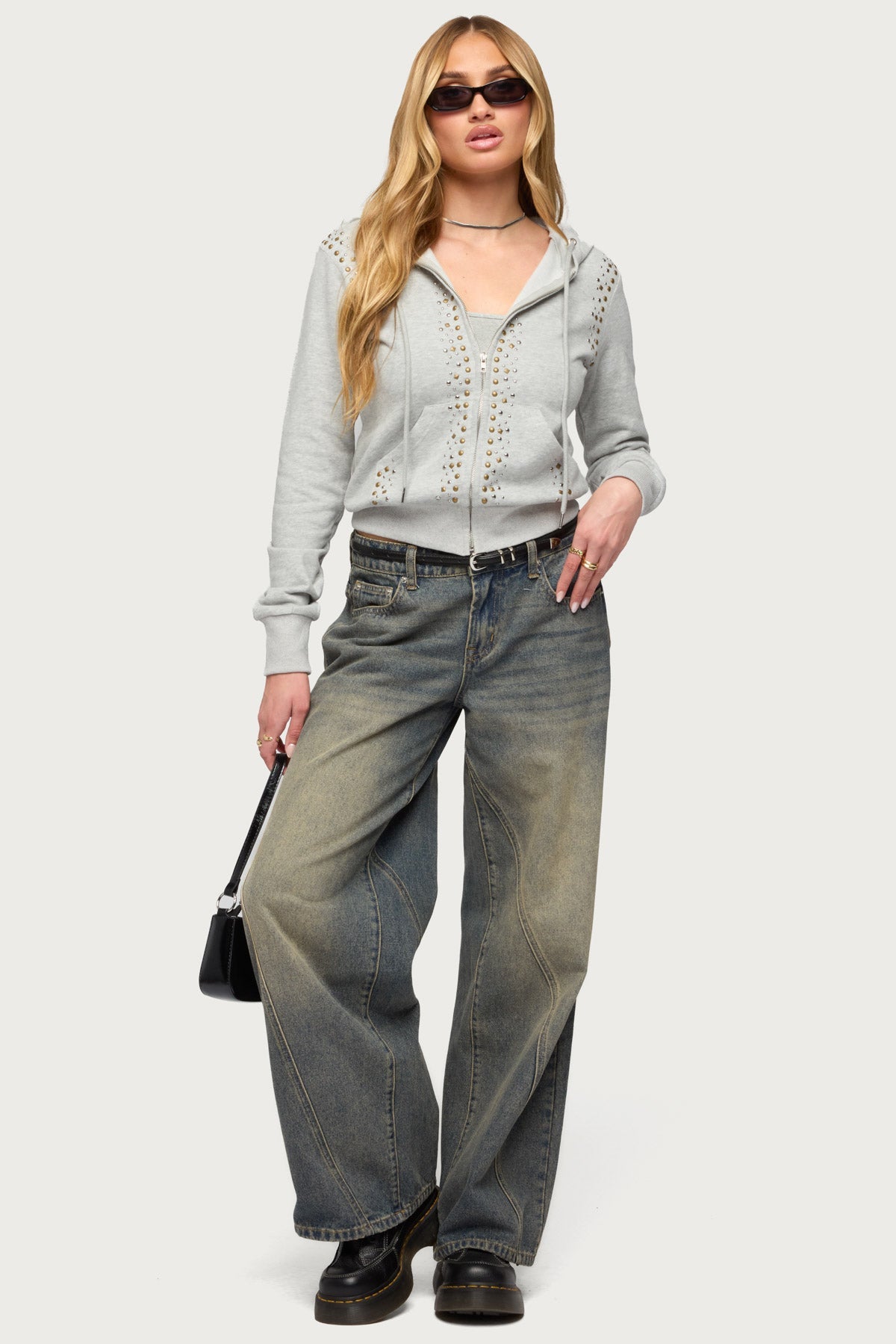 Patricia Studded Zip Up Hoodie