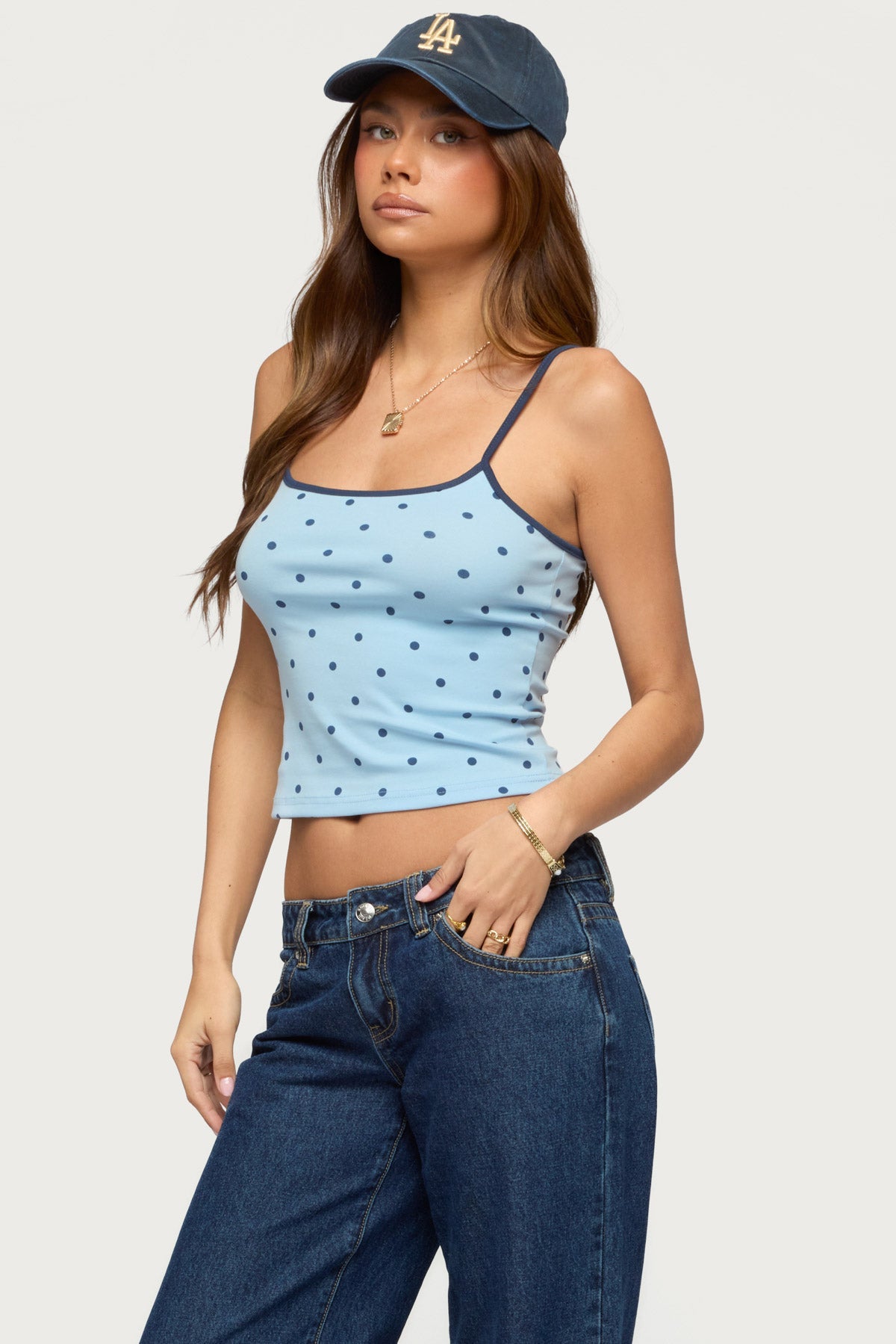 Carlah Contrast Polka Dot Tank Top