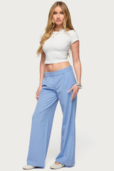 Pinstripe Tailored Straight Leg Trousers