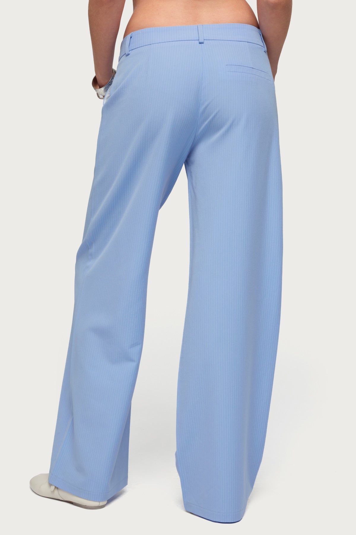 Pinstripe Tailored Straight Leg Trousers
