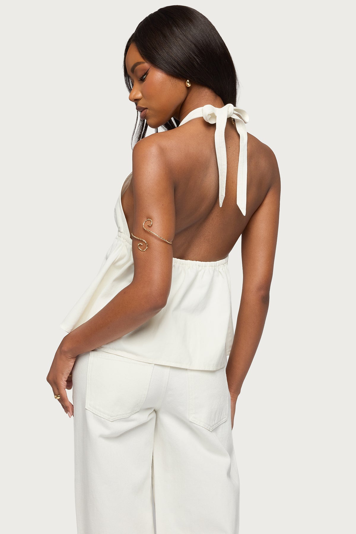 Safia Denim Halter Top