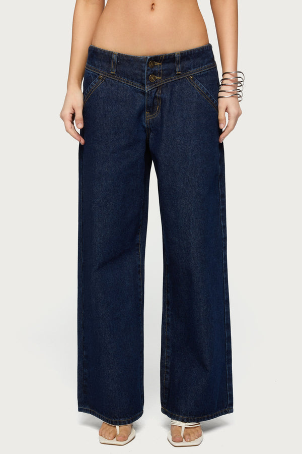 Petite Meredith Low Rise Wide Leg Jeans