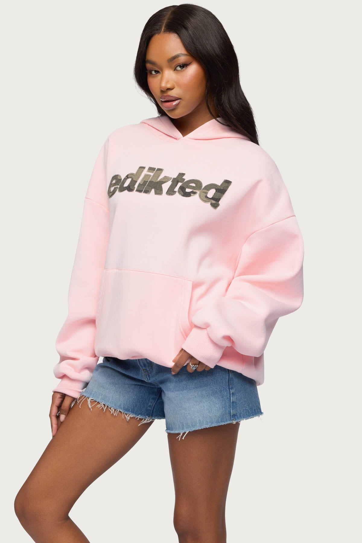 Camo Cutie Edikted Oversized Hoodie
