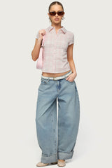 Naiah Plaid Tailored Button Up Shirt