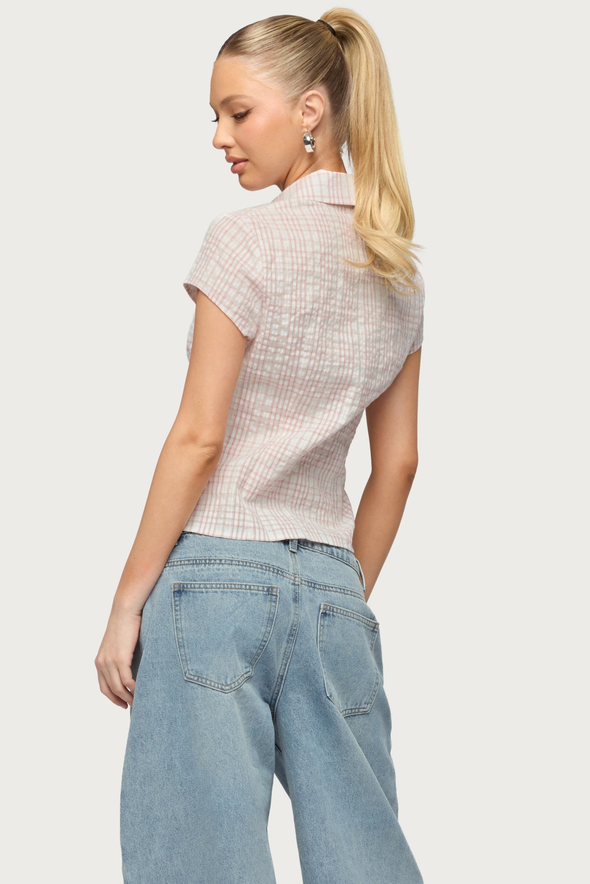 Naiah Plaid Tailored Button Up Shirt