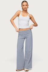 Petite Lilah Striped Fold Over Trousers