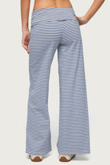 Petite Lilah Striped Fold Over Trousers