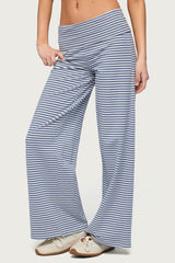 Petite Lilah Striped Fold Over Trousers