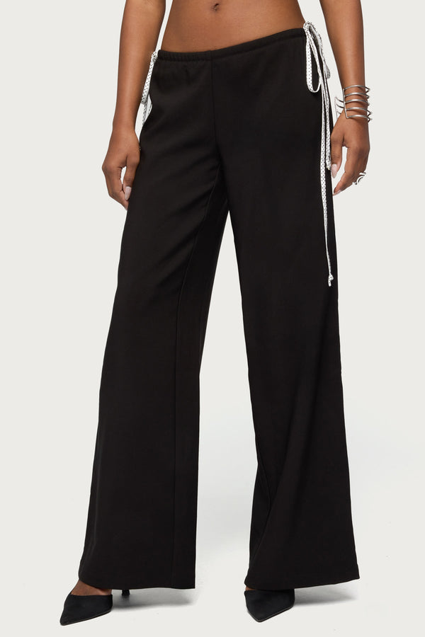 Mikah Dotted Ribbon Wide Leg Trousers