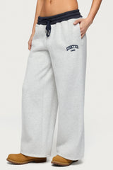 Petite Edikted Contrast Embroidered Joggers