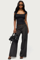 Cruz Double Belt Baggy Tailored Trousers