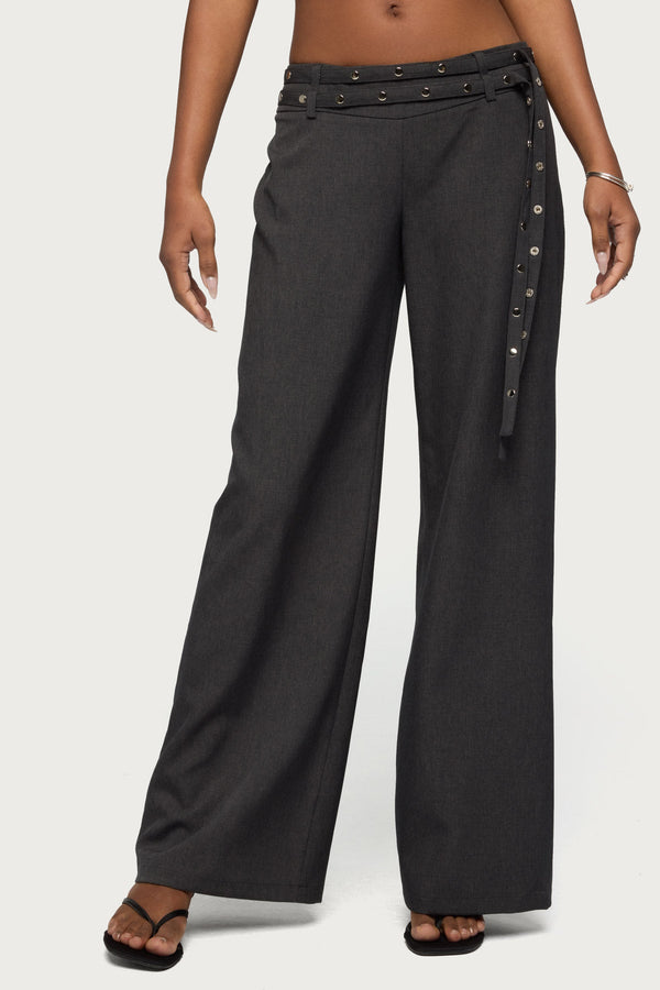 Cruz Double Belt Baggy Tailored Trousers