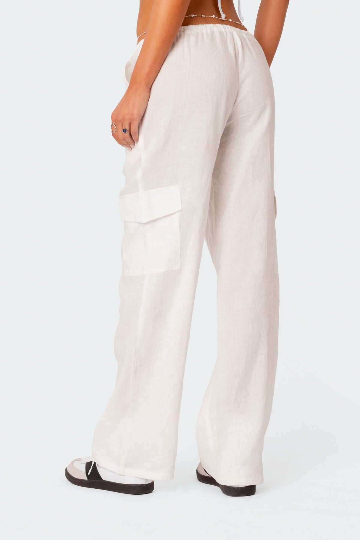 Lyric Linen Look Cargo Pants