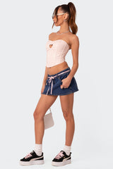 Heartthrob Faux Leather Lace Up Corset