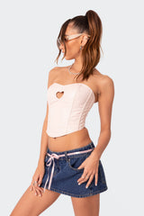 Heartthrob Faux Leather Lace Up Corset