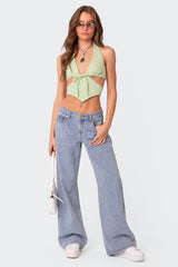 Cady Tie Front Cut Out Top