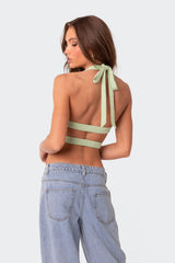 Cady Tie Front Cut Out Top