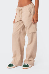 Lyric Linen Look Cargo Pants