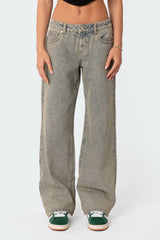 Magda Low Rise Acid Wash Jeans