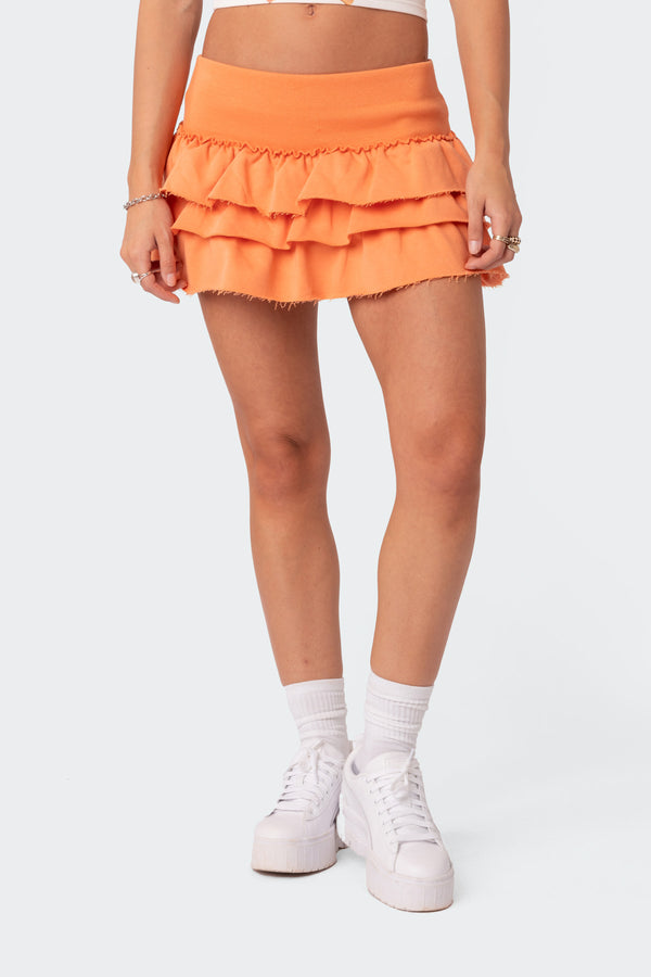 Martina Ruffle Terry Mini Skirt