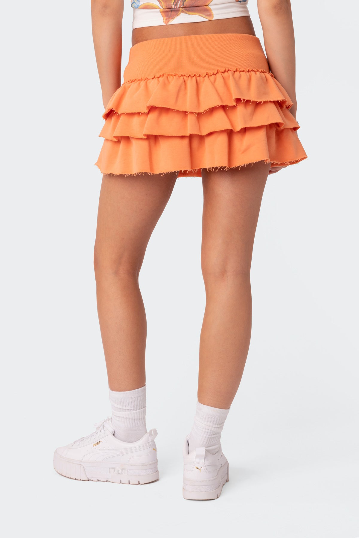 Martina Ruffle Terry Mini Skirt