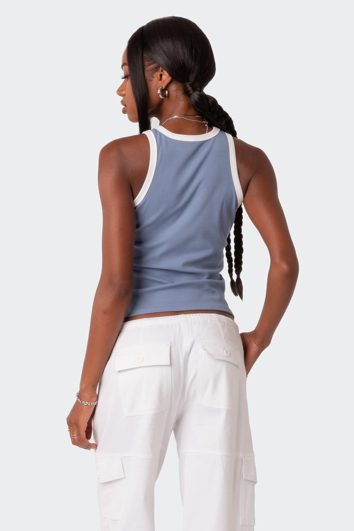 Contrast Ribbed Tank Top