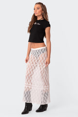 Sandra Sheer Lace Maxi Skirt