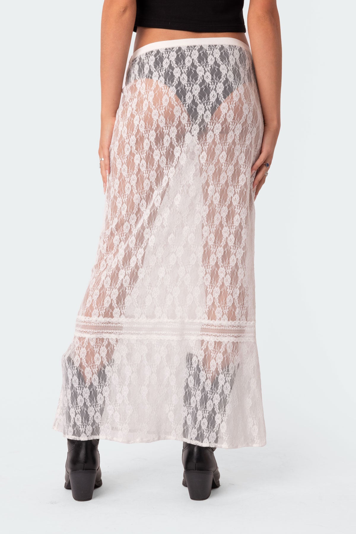 Sandra Sheer Lace Maxi Skirt