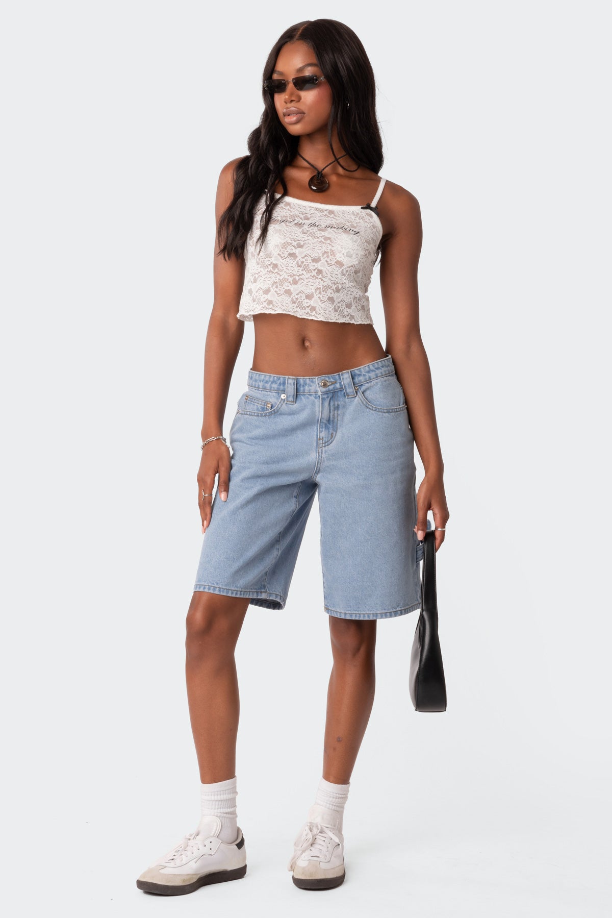 Low Rise Bermuda Denim Carpenter Shorts