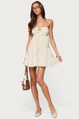 Safie Strapless Tiered Mini Dress