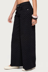 Misha Polka Dot Low Rise Baggy Jeans