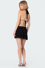 Danny Open Back Sheer Lace Mini Dress