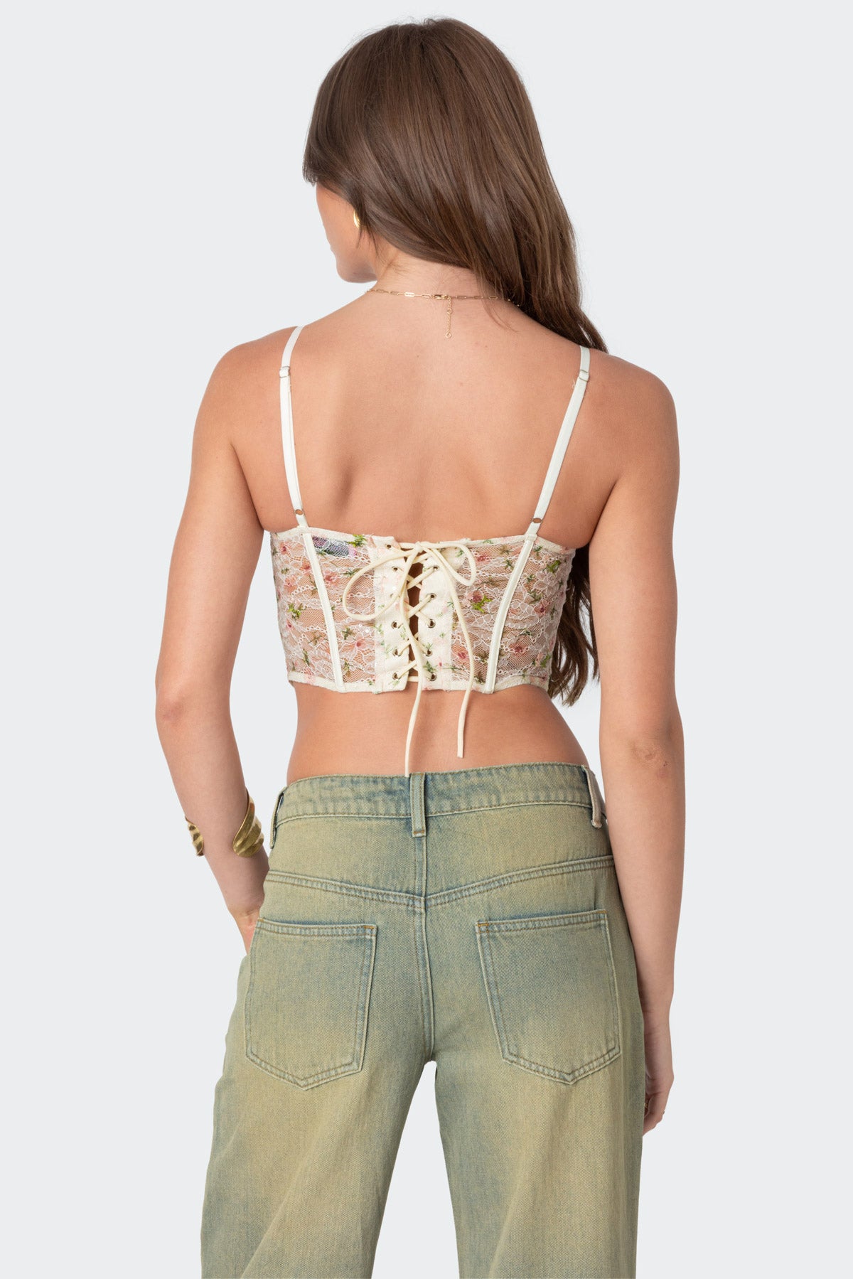 Embroidered Sheer Lace Corset