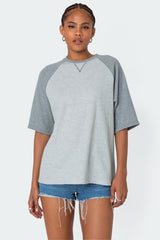 Oversized Raglan Waffle T Shirt