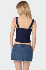 Square Neck Poplin Corset