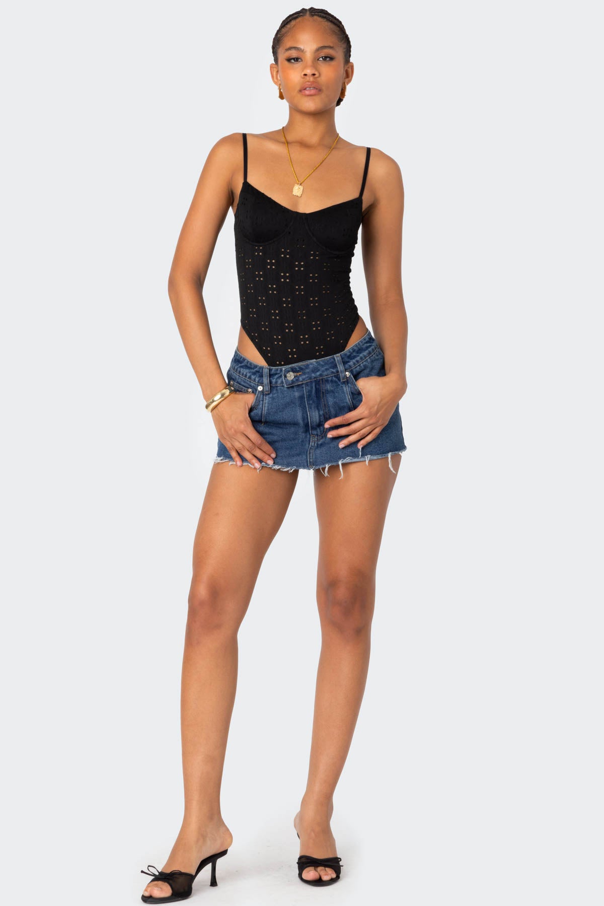 Raven Cupped Eyelet Bodysuit