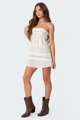 August Cotton Lace Mini Dress