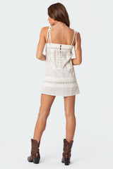 August Cotton Lace Mini Dress