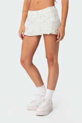 Daydream Printed Waffle Mini Skort