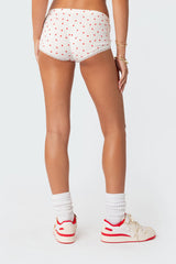 Follow Ur Heart Printed Micro Shorts